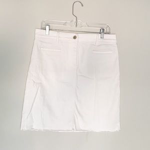 Talbots white jean skirt